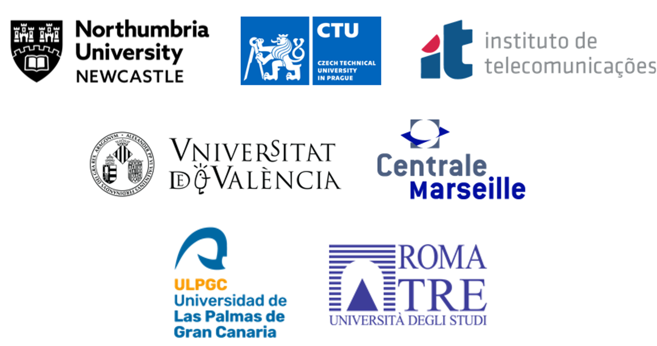 Logos of the seven ECRN partner universities